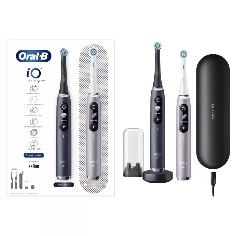 Obrotowo-oscylacyjna szczoteczka do zębów Oral-B iO 80363731 Czarny Srebrny Dorośli Pielęgnacja dziąseł Wrażliwy Wybielanie