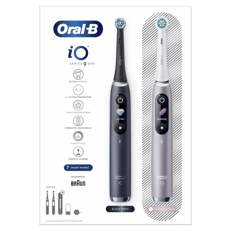 Obrotowo-oscylacyjna szczoteczka do zębów Oral-B iO 80363731 Czarny Srebrny Dorośli Pielęgnacja dziąseł Wrażliwy Wybielanie