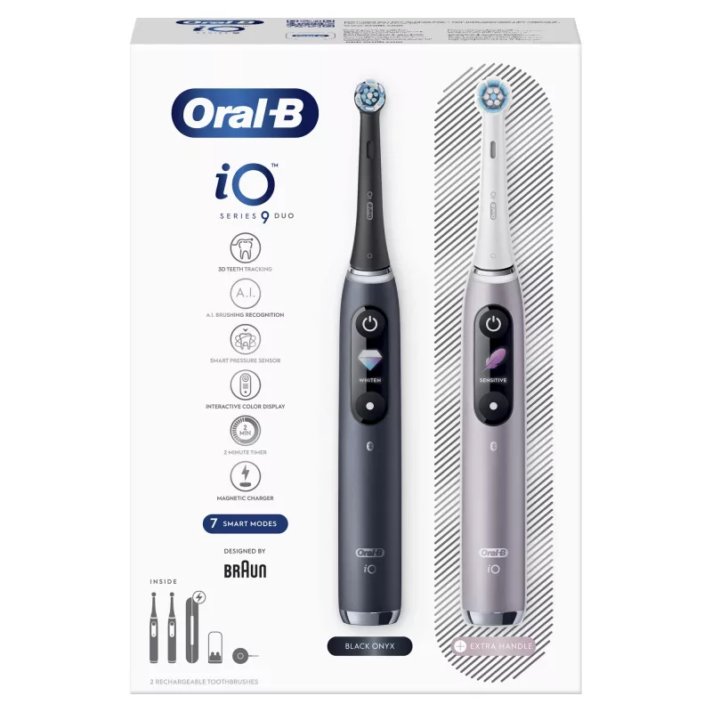 Obrotowo-oscylacyjna szczoteczka do zębów Oral-B iO 80363731 Czarny Srebrny Dorośli Pielęgnacja dziąseł Wrażliwy Wybielanie