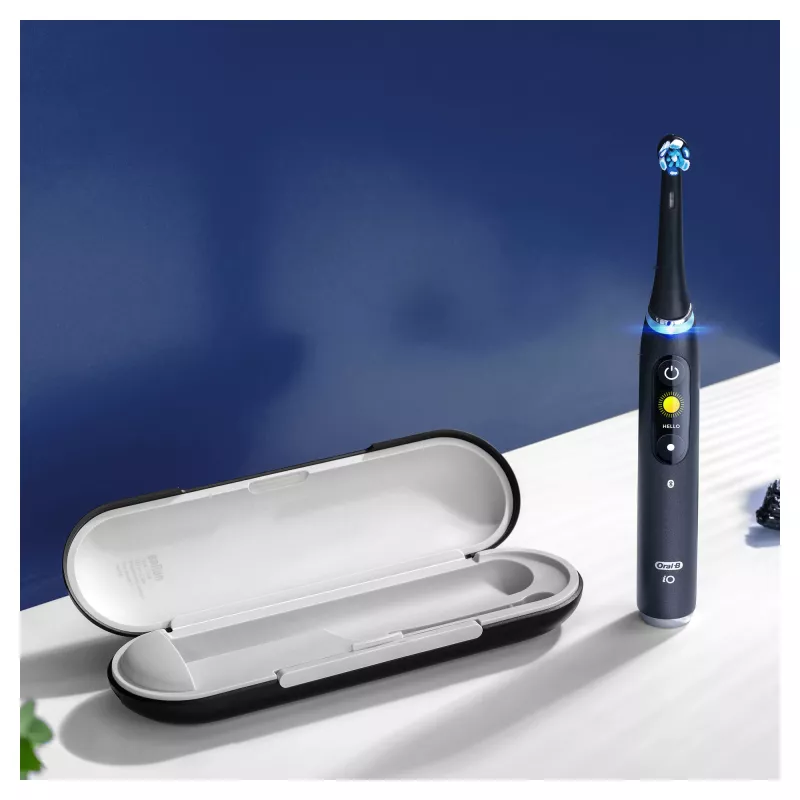 Obrotowo-oscylacyjna szczoteczka do zębów Oral-B iO 80363731 Czarny Srebrny Dorośli Pielęgnacja dziąseł Wrażliwy Wybielanie