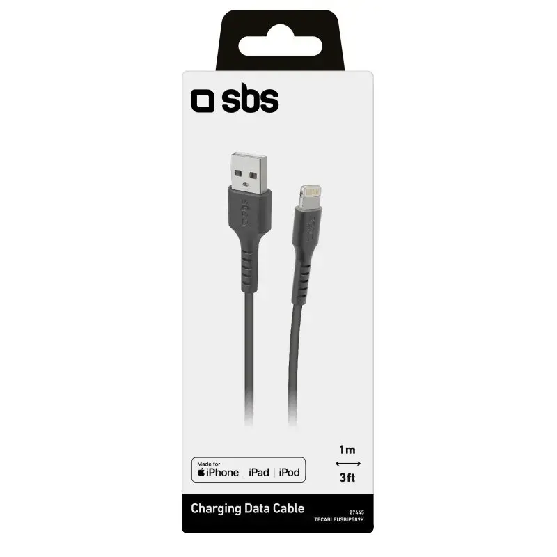 Kabel Lightning na USB A SBS Mobile TECABLEUSBIP589K – 1 m, USB 2.0, czarny