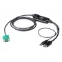 ATEN DisplayPort Console Converter, 1,8 m, USB, DisplayPort, Czarny, USB Typ A + DisplayPort, SPHD-15