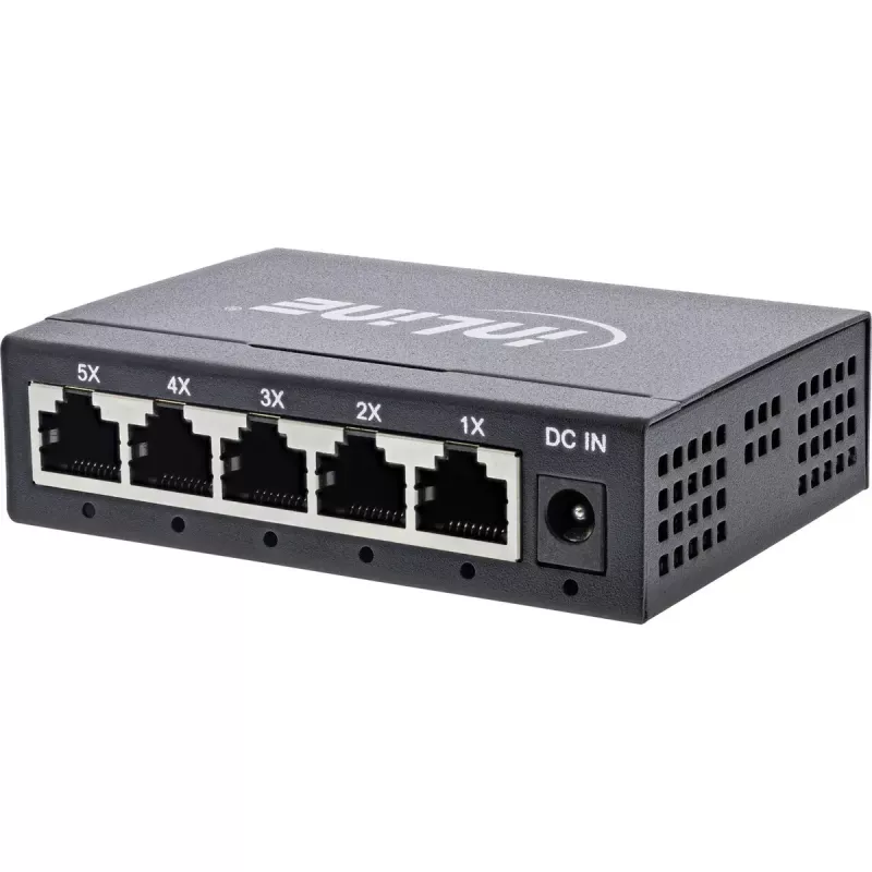 InLine przełącznik sieciowy Gigabit 5-portowy, 1 Gb/s, desktop, metalowa obudowa, bez wentylatora