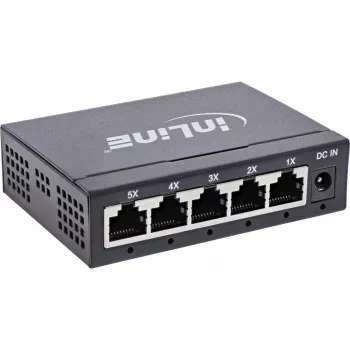 InLine przełącznik sieciowy Gigabit 5-portowy, 1 Gb/s, desktop, metalowa obudowa, bez wentylatora