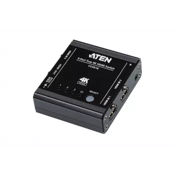 ATEN 3-Port True 4K HDMI Switch, HDMI, Metal, Czarny, 60 Hz, 5 m, 3840 x 2160, 4096 x 2160