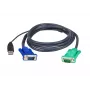 Kabel KVM USB-VGA ATEN 2L-5202U, 1,8 m, męski HDB-15+USB A na męski SPHD-15, czarny
