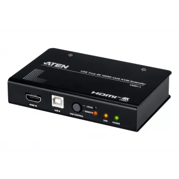 Przedłużacz AV KVM ATEN CE801 — USB True 4K HDMI przez Cat6 (4K @ 70 m / FHD @ 100 m), HDMI i USB typu A, czarny
