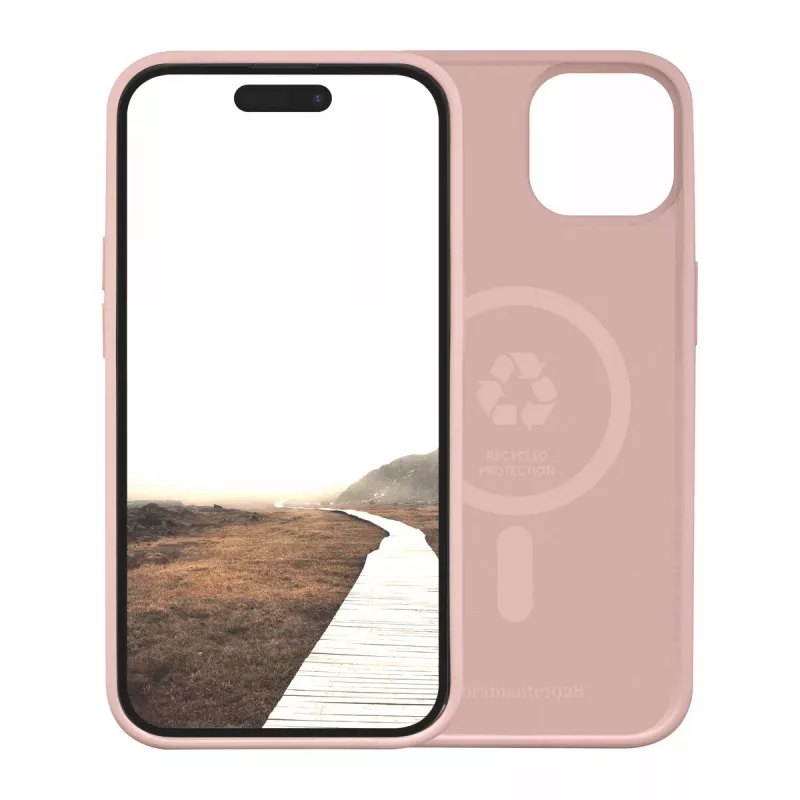 dbramante1928 Monaco silikonowe etui z MagSafe do iPhone'a 15 w kolorze Pink Sand