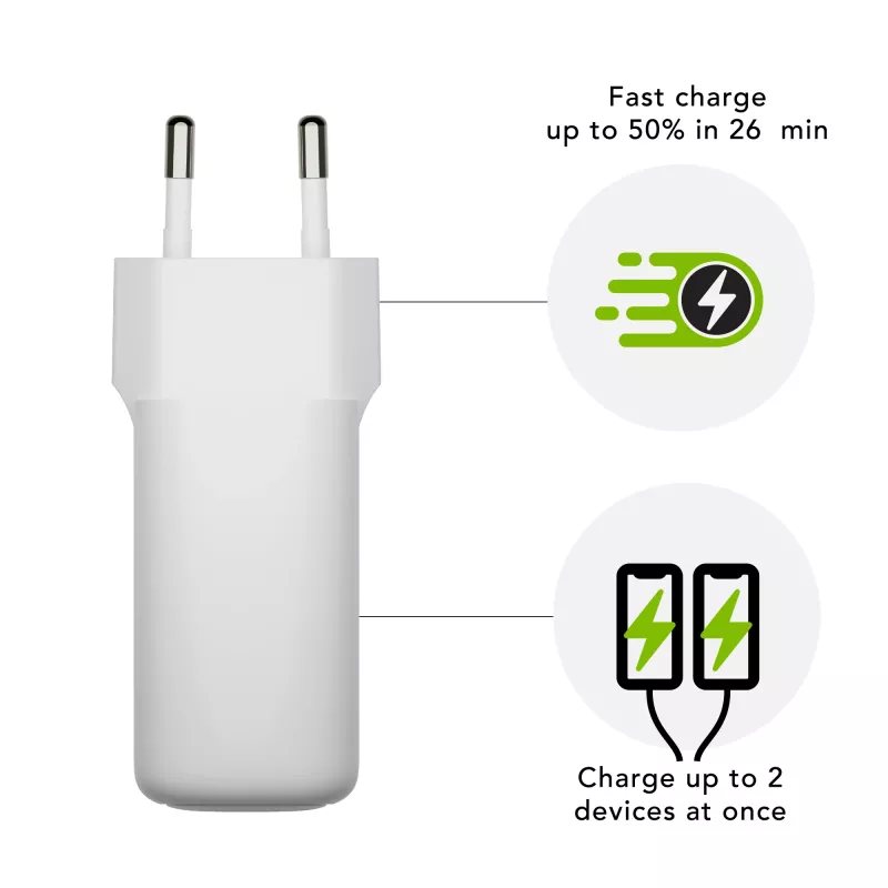 dbramante1928 re-charge Pro - ładowarka ścienna EU - 2x USB-C 30 W - W