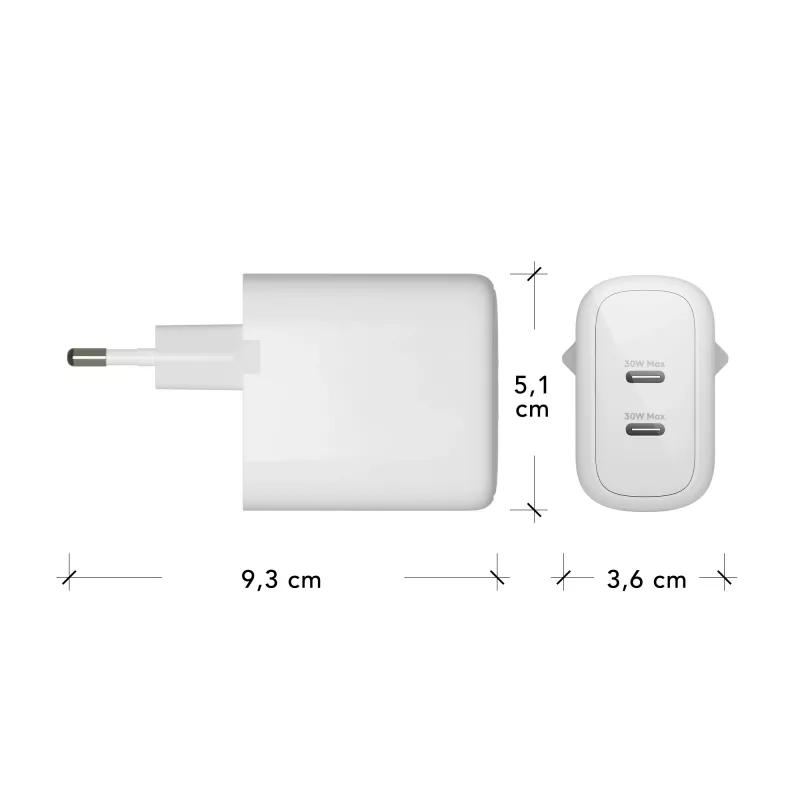 dbramante1928 re-charge Pro - ładowarka ścienna EU - 2x USB-C 30 W - W
