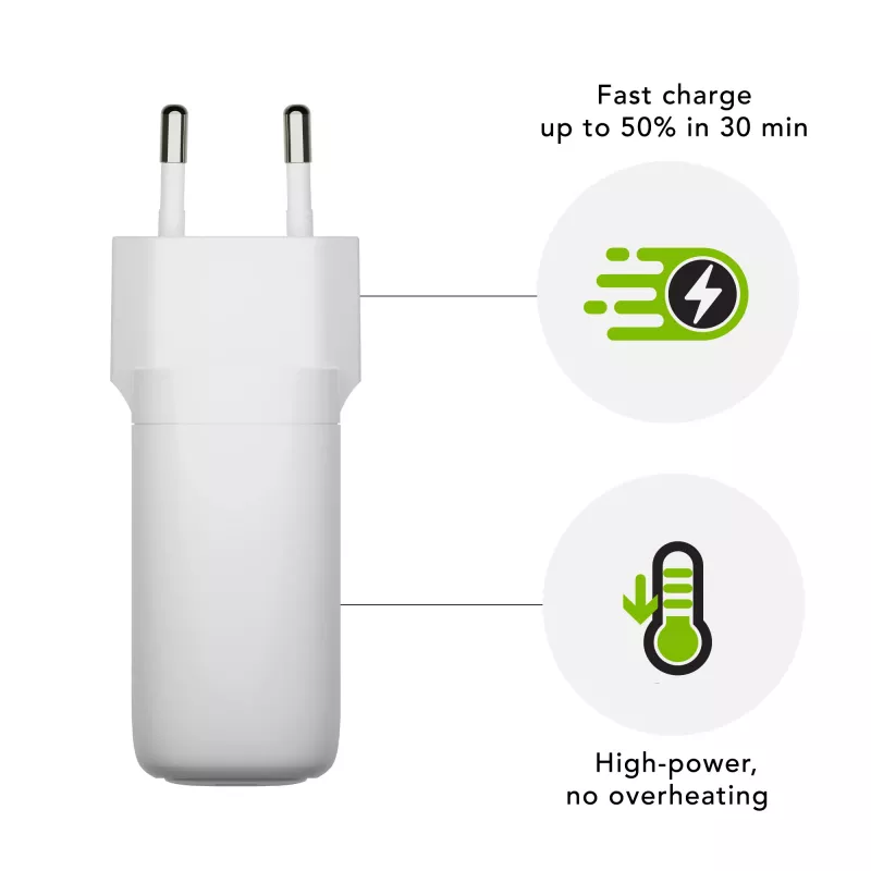 dbramante1928 re-charge Pro - ładowarka sieciowa USB-C 65W - W, do użytku wewnątrz pomieszczeń, AC, biała