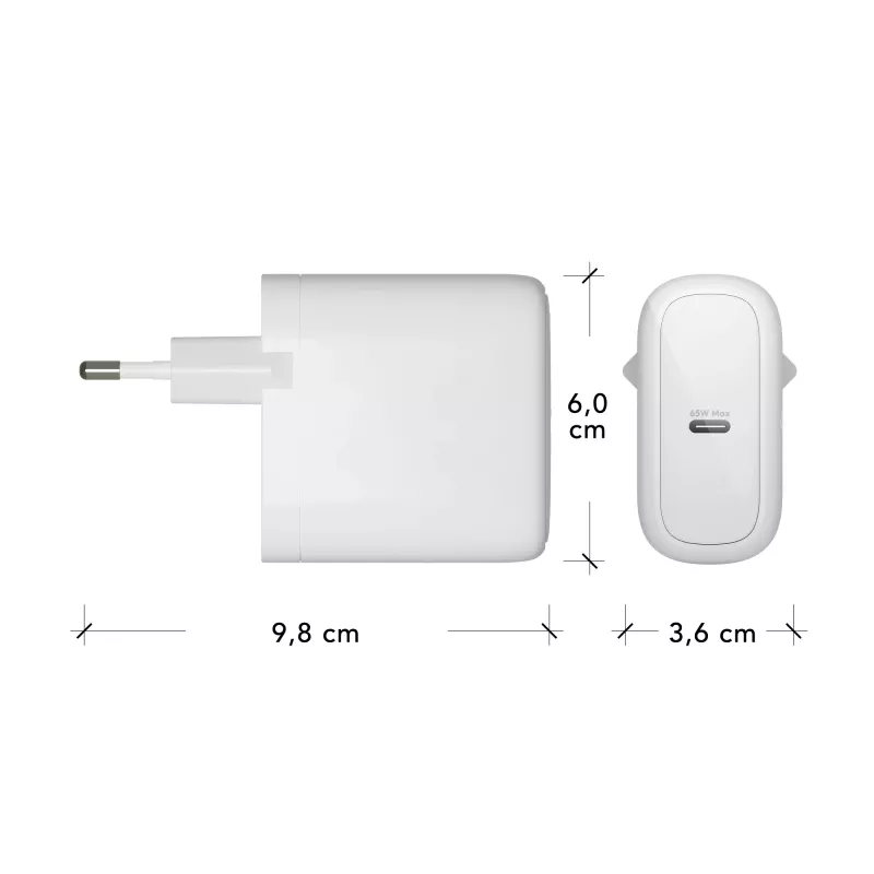 dbramante1928 re-charge Pro - ładowarka sieciowa USB-C 65W - W, do użytku wewnątrz pomieszczeń, AC, biała