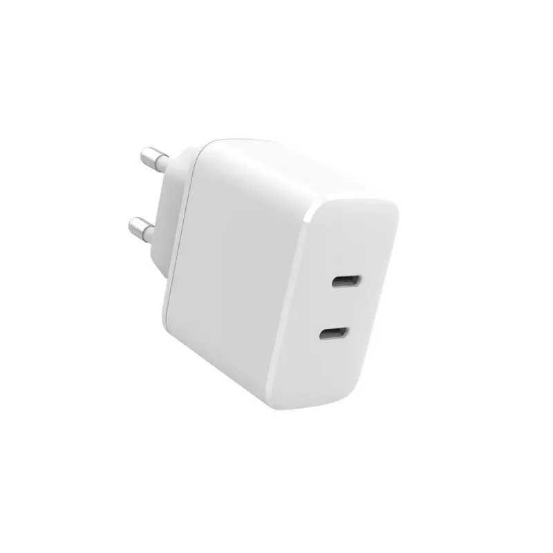 Ładowarka sieciowa eSTUFF ES637035 Smartphone Fast Charging 2 USB Type-C biała