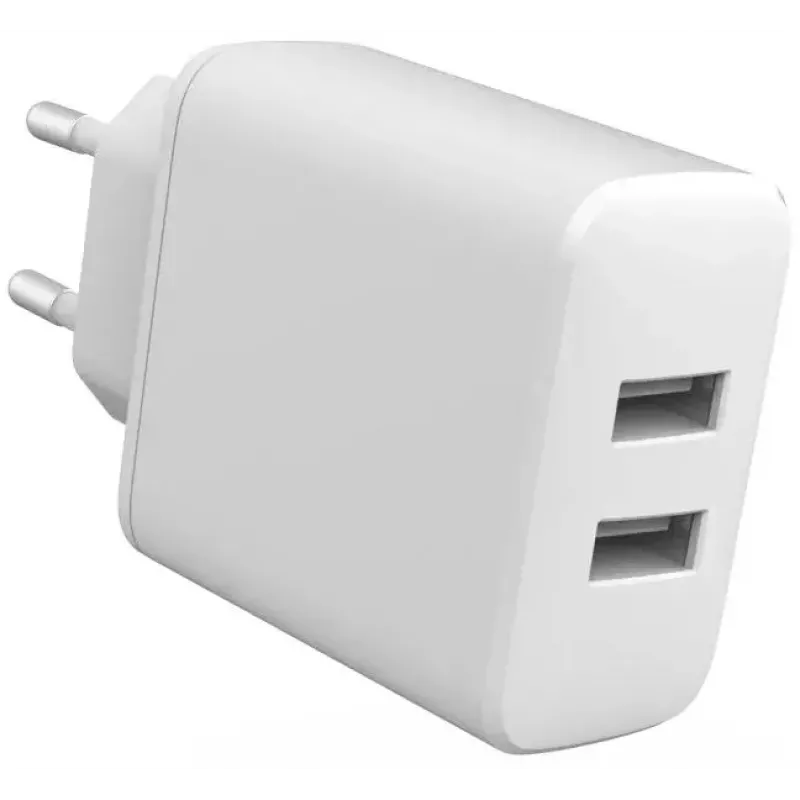 Ładowarka sieciowa eSTUFF ES637005 Smartfon Biała 2 porty USB 5V