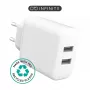 Ładowarka sieciowa eSTUFF ES637005 Smartfon Biała 2 porty USB 5V