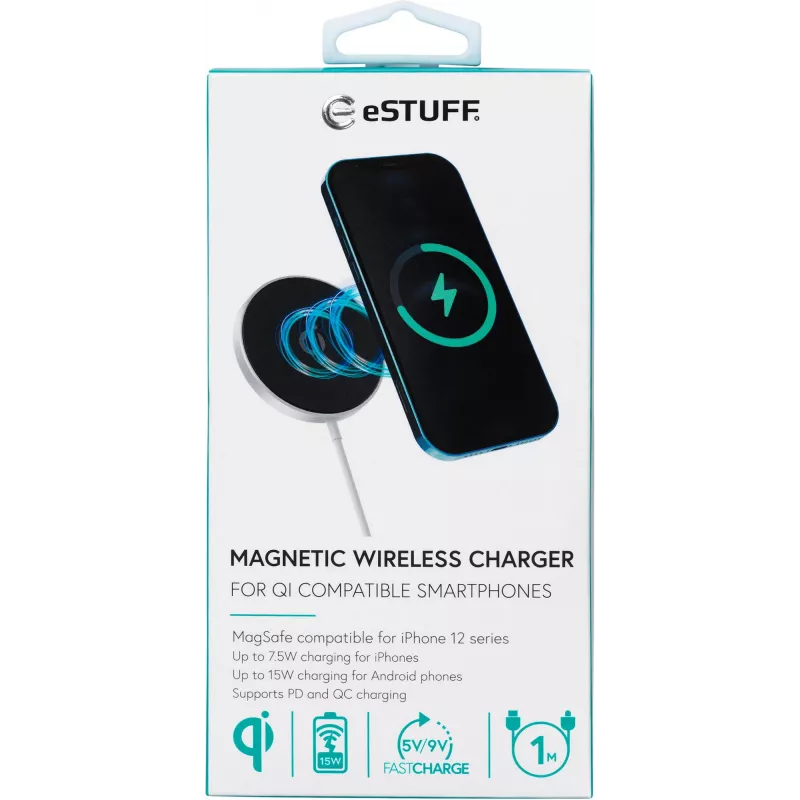 eSTUFF ES638100 ładowarka do urządzeń mobilnych Smartfon Aluminiowa AC Ładowanie bezprzewodowe Szybkie ładowanie Wewnętrzna