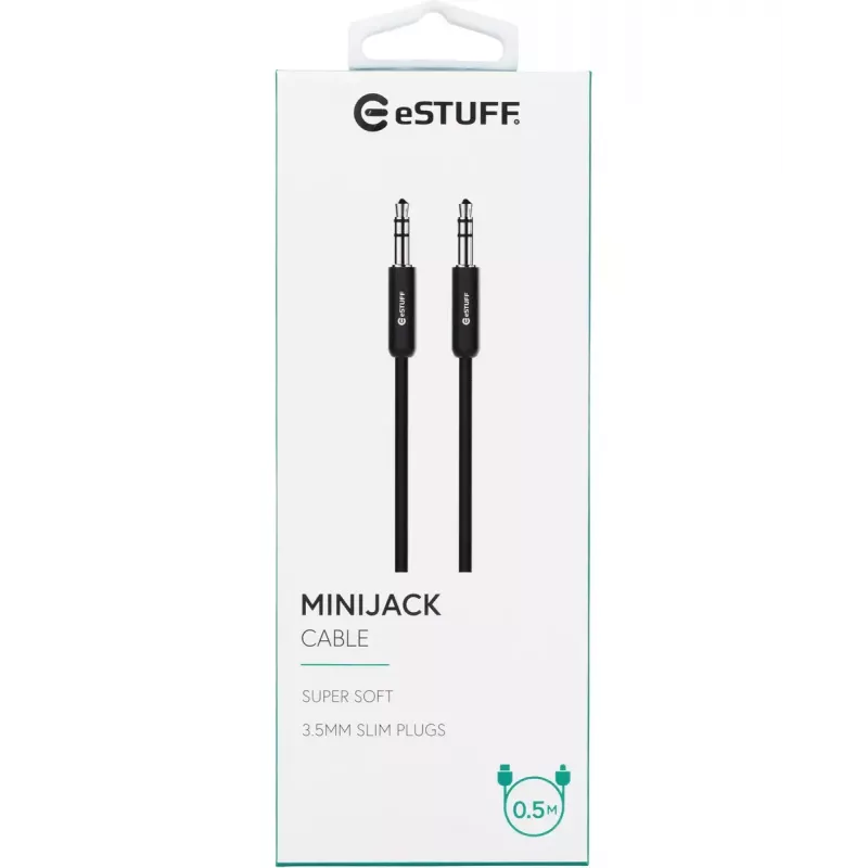 eSTUFF ES608001 kabel audio 0,5 m 3,5 mm Czarny