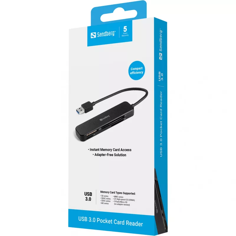 Czytnik kart Sandberg USB 3.0 Pocket Card Reader