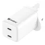 Ładowarka sieciowa SANDBERG Dual USB-C PD65W UK 441-62 — dual USB-C PD 65W, wtyk UK
