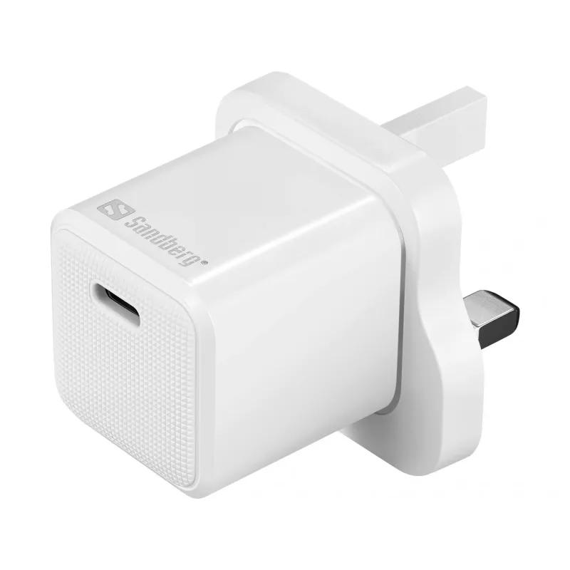 Ładowarka USB-C SANDBERG 441-64 20W wtyczka UK — szybkie ładowanie USB Power Delivery
