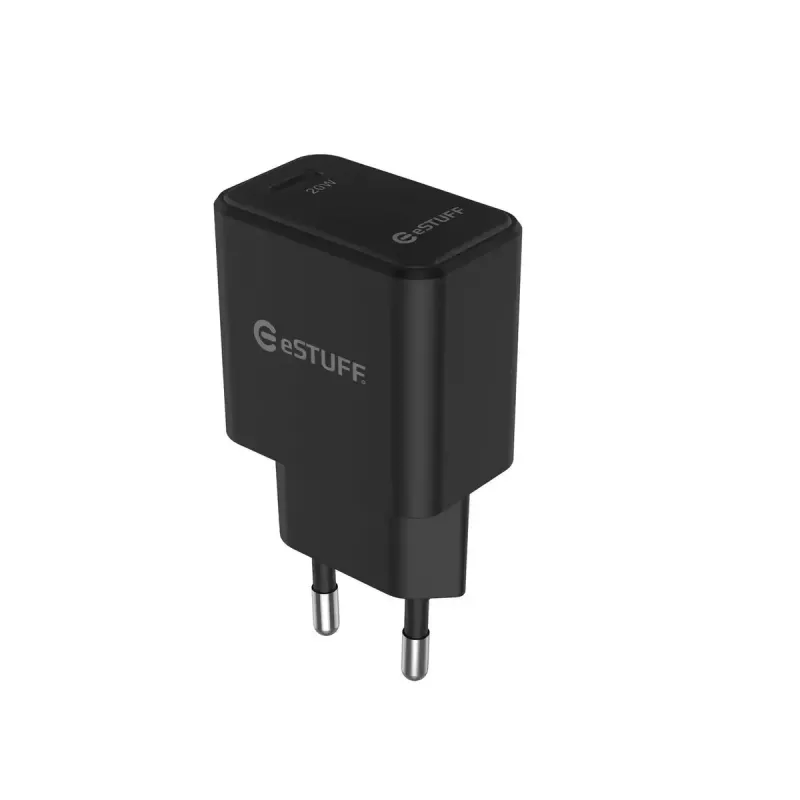 eSTUFF ES635029-BULK ładowarka USB-C EU PD 20W, czarna