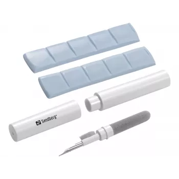 Zestaw do czyszczenia Sandberg Cleaning Pen Kit do słuchawek AirPods, szaro-biały