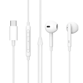 Przewodowy zestaw słuchawkowy douszny Lenovo ES652200-BULK — USB Type-C, kabel 1,2 m, biały, do rozmów i muzyki