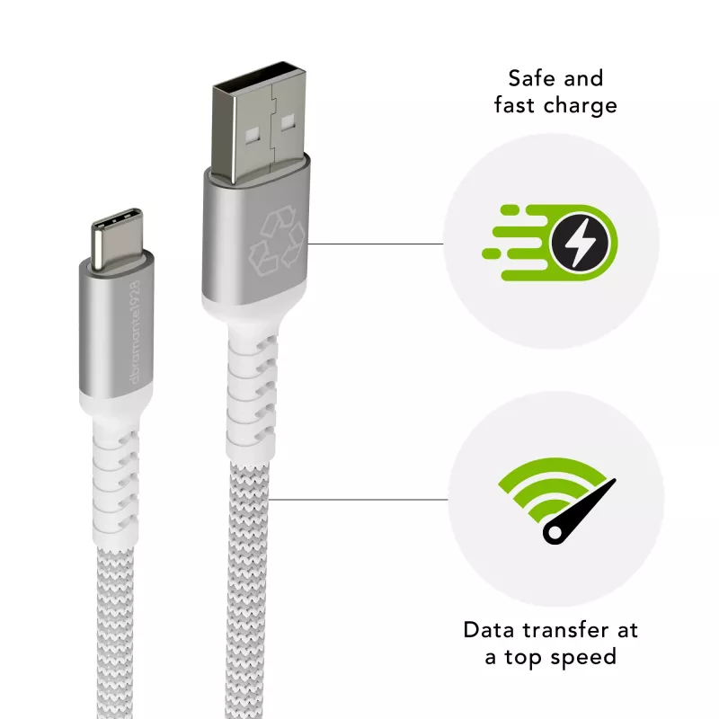 Kabel danych USB-A na USB-C d bramante re-charge Pro BRD kabel 2,5 m, USB 2.0, biały