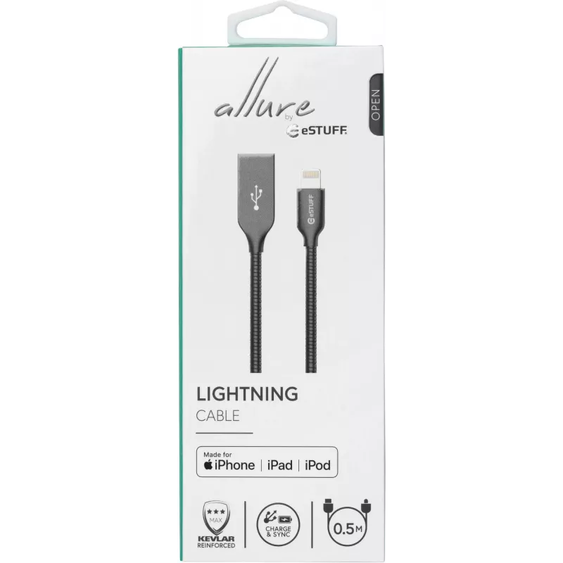 eSTUFF ES601065 kabel Lightning 0,5 m Szary