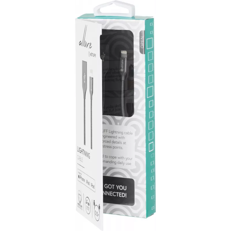 eSTUFF ES601065 kabel Lightning 0,5 m Szary