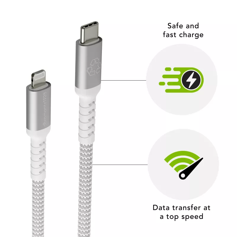 dbramante1928 re-charge Pro - BRD kabel 1.2m USB-C do Lightn -W