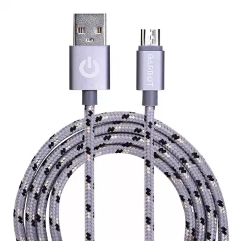 Kabel USB Garbot C-05-10195 1m USB A Micro-USB B Srebrny