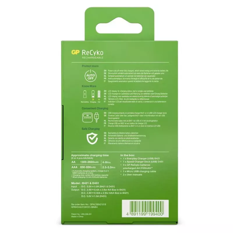 Ładowarka do akumulatorów GP baterie PowerBank B421