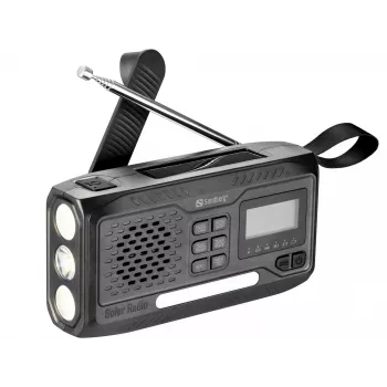 Radio przenośne SANDBERG Survivor DAB Radio All-in-1 4500 — DAB+/FM, 87,5–108 MHz, 3 W RMS, USB-A i USB-C, bateria 4500 mAh
