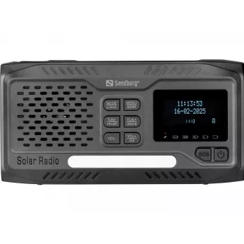 Radio przenośne SANDBERG Survivor DAB Radio All-in-1 4500 — DAB+/FM, 87,5–108 MHz, 3 W RMS, USB-A i USB-C, bateria 4500 mAh