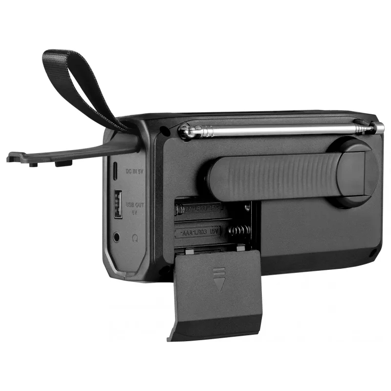 Radio przenośne SANDBERG Survivor DAB Radio All-in-1 4500 — DAB+/FM, 87,5–108 MHz, 3 W RMS, USB-A i USB-C, bateria 4500 mAh