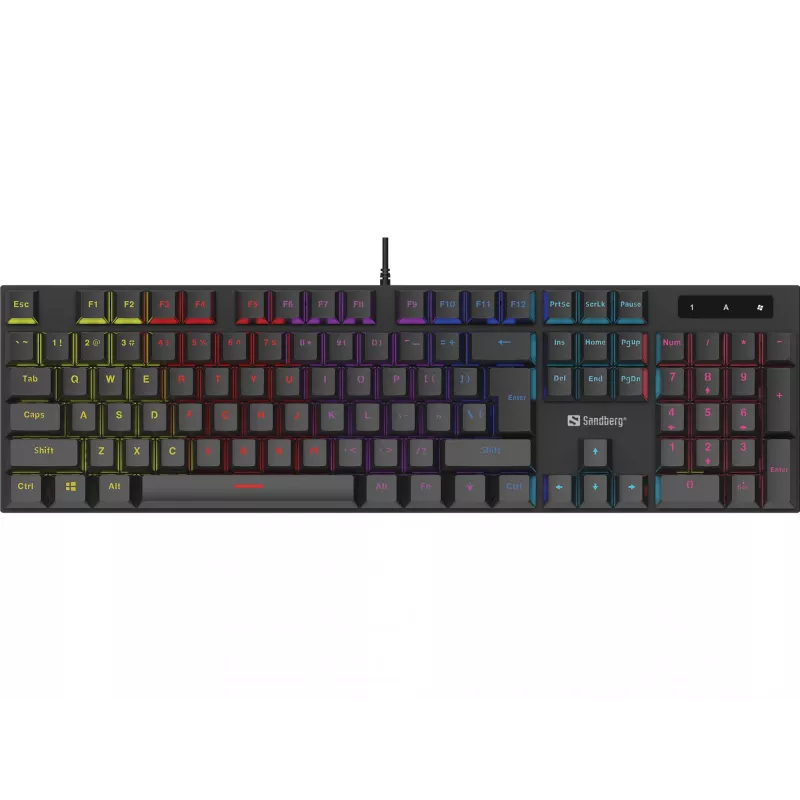 Sandberg Mechanical Gamer klawiatura GERMAN Full-size Wired USB Mechanical QWERTZ RGB LED