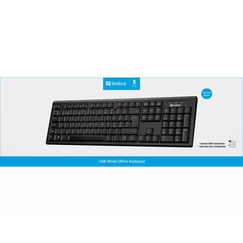 Sandberg USB Wired Office klawiatura Nord
