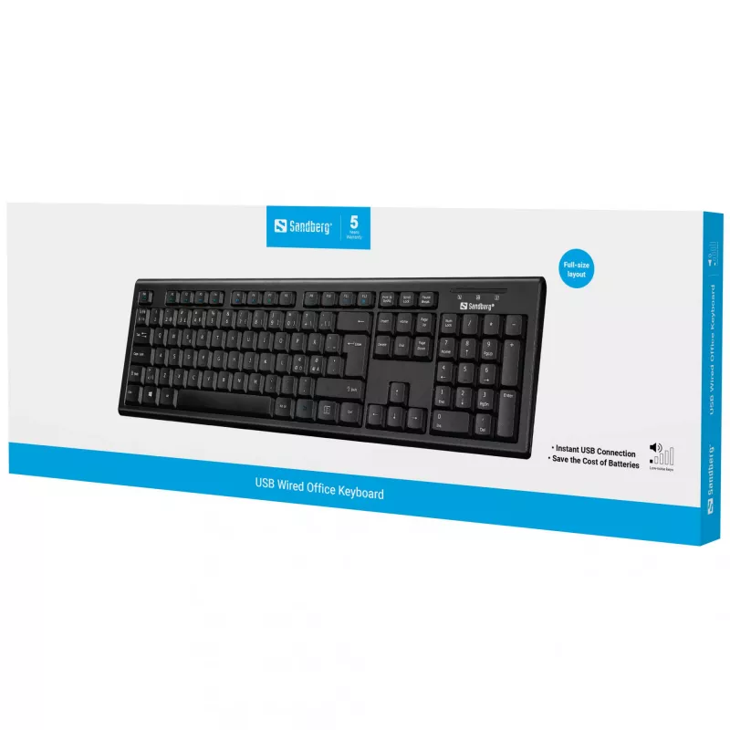 Sandberg USB Wired Office klawiatura Nord