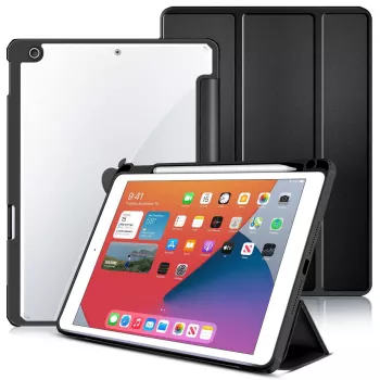 Etui eSTUFF ES68200001-BULK do tabletu 25,9 cm (10,2 cala) Folio czarne, przezroczyste