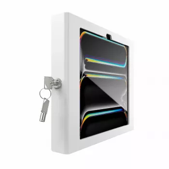 Obudowa ścienna zabezpieczająca dla iPada Pro 11 cali — Maclocks Compulocks Apex dla M4 i M5, biała, zawiera 2 klucze