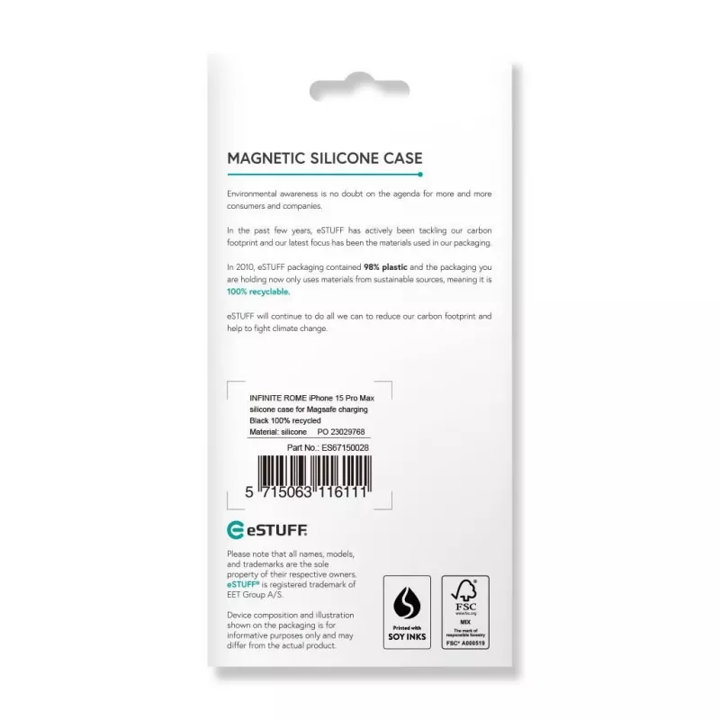eSTUFF ES67150036-BULK etui na telefon 15,5 cm (6,1 cala) Pokrowiec Czarny