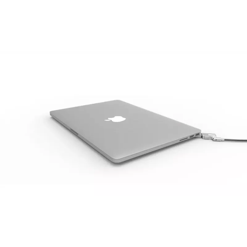 Linka zabezpieczająca Compulocks MBA11BRW — zamek na klucz, aluminiowa obudowa, linka ze stali nierdzewnej, srebrna