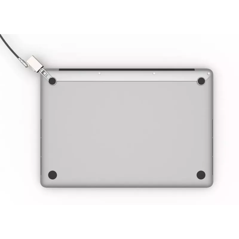Linka zabezpieczająca Compulocks MBA11BRW — zamek na klucz, aluminiowa obudowa, linka ze stali nierdzewnej, srebrna