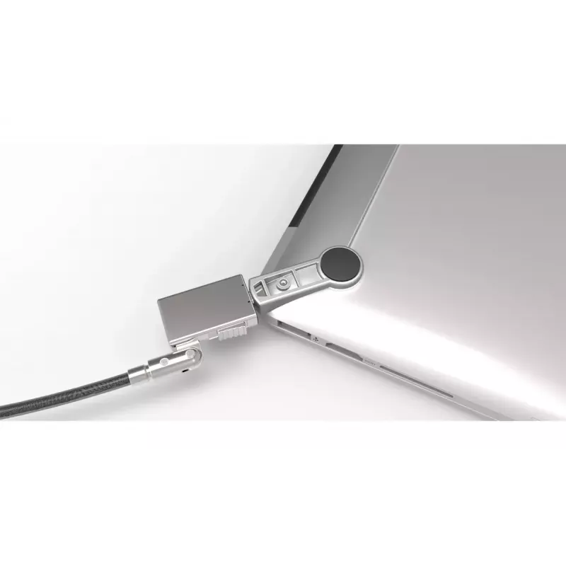 Linka zabezpieczająca Compulocks MBA11BRW — zamek na klucz, aluminiowa obudowa, linka ze stali nierdzewnej, srebrna