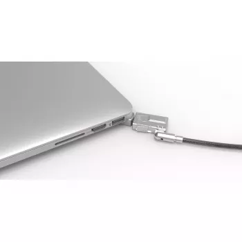 Linka zabezpieczająca Compulocks MBA11BRW — zamek na klucz, aluminiowa obudowa, linka ze stali nierdzewnej, srebrna