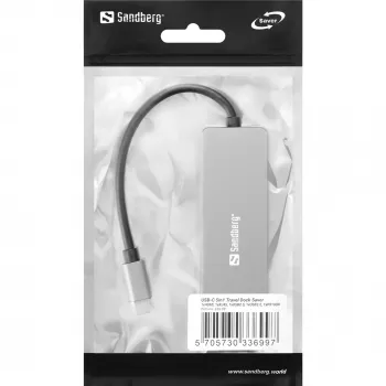 Sandberg USB-C 5w1 Travel Dock Saver przewodowy USB 3.2 Gen 1 100 W