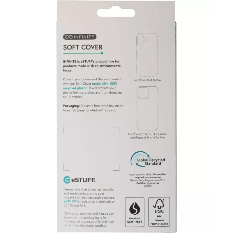 eSTUFF ES67100051 etui na telefon komórkowy 17 cm (6.7 cala) pokrowiec przezroczysty