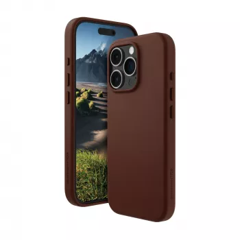 Pokrowiec dbramante1928 Roskilde do iPhone 16 Pro w kolorze Dark Tan łączy ponadczasową elegancję z nowoczesną funkcjonalnością