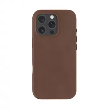 Pokrowiec dbramante1928 Roskilde do iPhone 16 Pro w kolorze Dark Tan łączy ponadczasową elegancję z nowoczesną funkcjonalnością